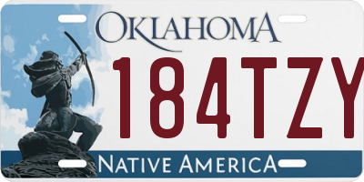 OK license plate 184TZY