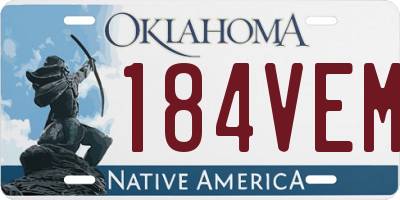 OK license plate 184VEM
