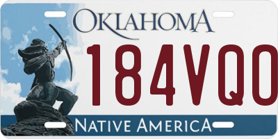OK license plate 184VQO