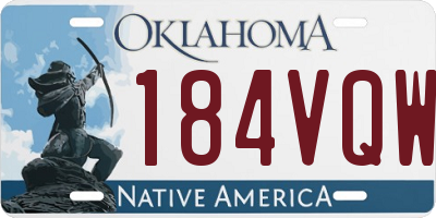 OK license plate 184VQW