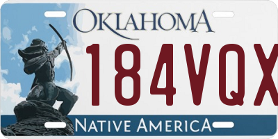 OK license plate 184VQX