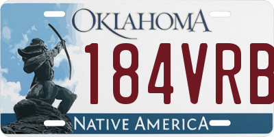OK license plate 184VRB