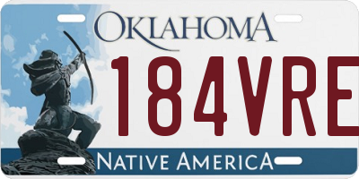 OK license plate 184VRE