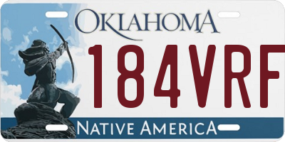 OK license plate 184VRF
