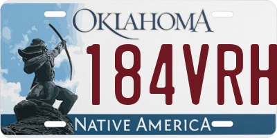 OK license plate 184VRH