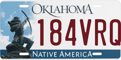 OK license plate 184VRQ