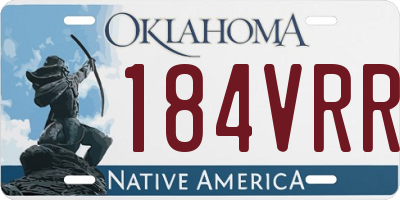 OK license plate 184VRR