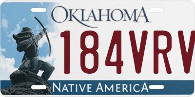OK license plate 184VRV