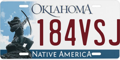 OK license plate 184VSJ