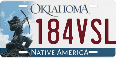 OK license plate 184VSL