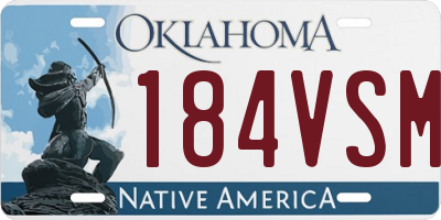 OK license plate 184VSM