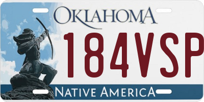 OK license plate 184VSP