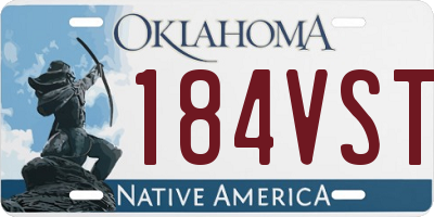 OK license plate 184VST