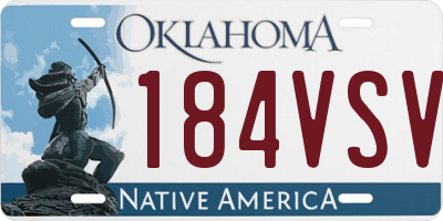 OK license plate 184VSV