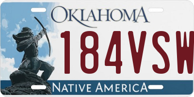 OK license plate 184VSW