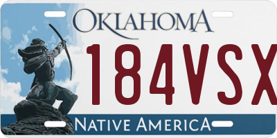OK license plate 184VSX