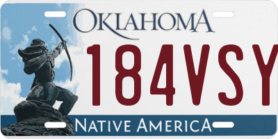 OK license plate 184VSY