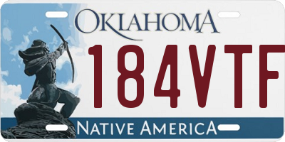 OK license plate 184VTF