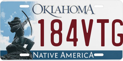 OK license plate 184VTG