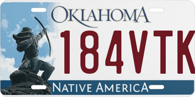 OK license plate 184VTK