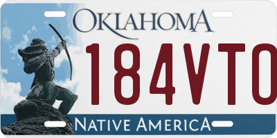OK license plate 184VTO