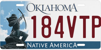 OK license plate 184VTP