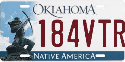 OK license plate 184VTR