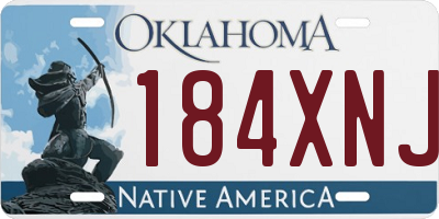 OK license plate 184XNJ