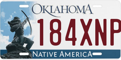 OK license plate 184XNP