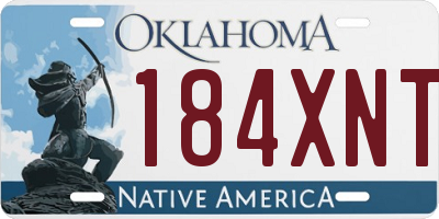 OK license plate 184XNT