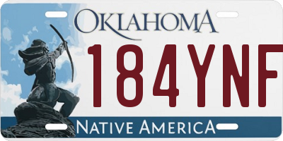 OK license plate 184YNF