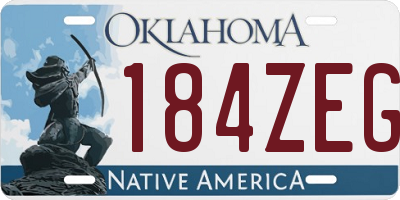OK license plate 184ZEG