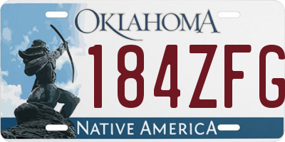 OK license plate 184ZFG