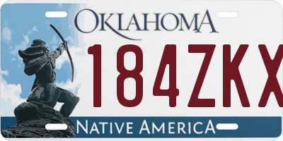 OK license plate 184ZKX