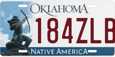 OK license plate 184ZLB