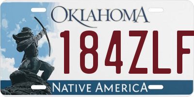 OK license plate 184ZLF