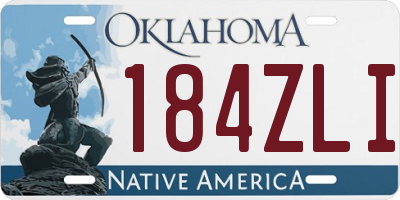 OK license plate 184ZLI