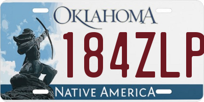 OK license plate 184ZLP