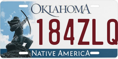 OK license plate 184ZLQ
