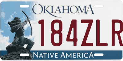 OK license plate 184ZLR