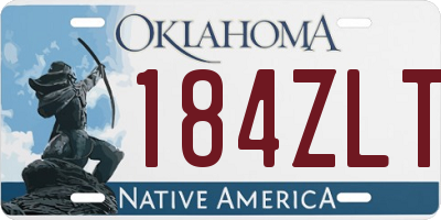 OK license plate 184ZLT