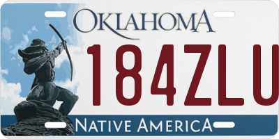 OK license plate 184ZLU