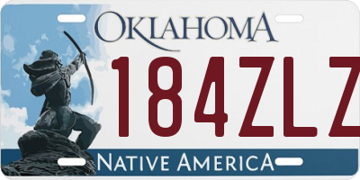 OK license plate 184ZLZ