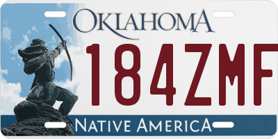 OK license plate 184ZMF