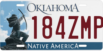 OK license plate 184ZMP