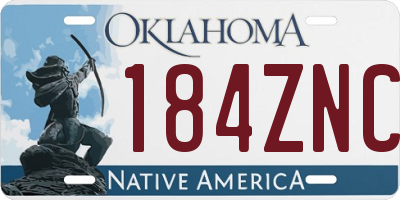 OK license plate 184ZNC