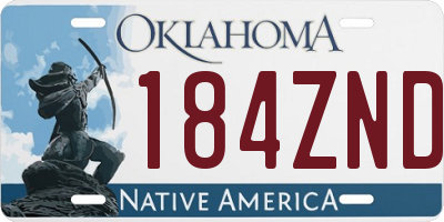 OK license plate 184ZND