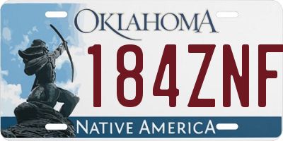 OK license plate 184ZNF