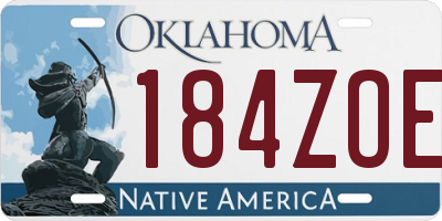 OK license plate 184ZOE