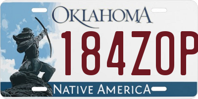 OK license plate 184ZOP